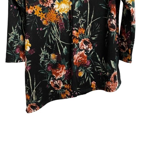 NWT Ava James Women's Floral Blouse Tunic Sz 1X Asymmetrical Hem Artsy Office - Picture 11 of 14